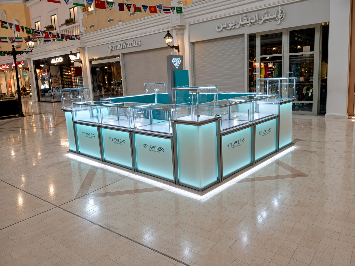Trajectory selected kiosk
